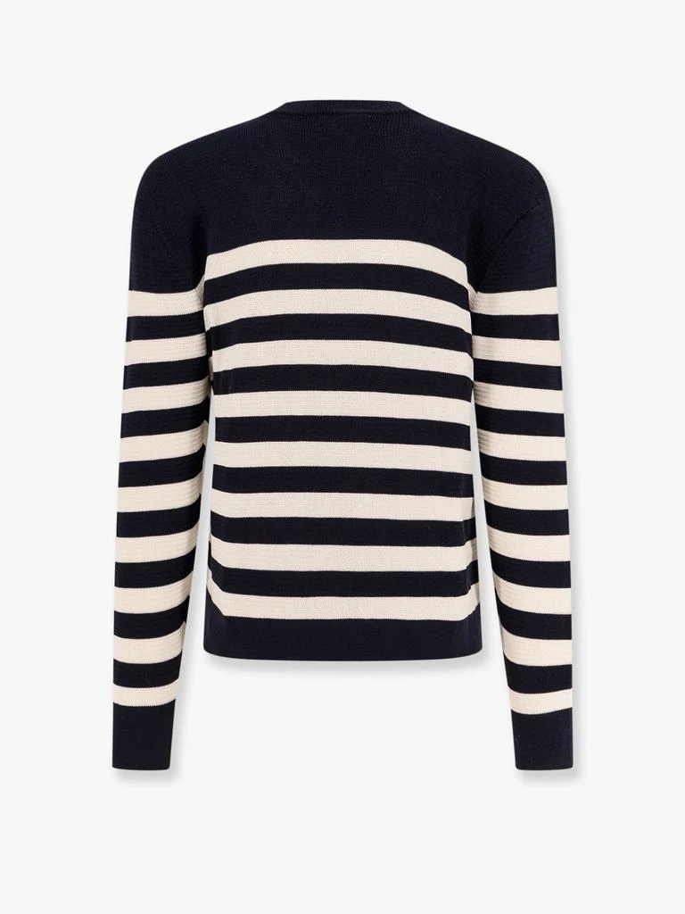 LANEUS Striped cotton sweater with diagonal buttons 2