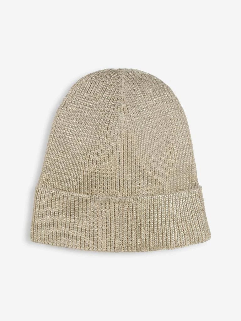 Marc Jacobs MARC JACOBS Girls Knitted Logo Beanie Hat in Gold 3