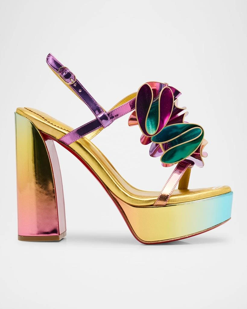 Christian Louboutin Venissima Jane Ruffle Red Sole Platform