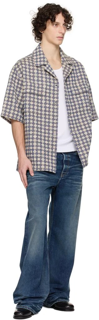 AMIRI Navy 
Beige MA Quad Boucle Camp Shirt 4