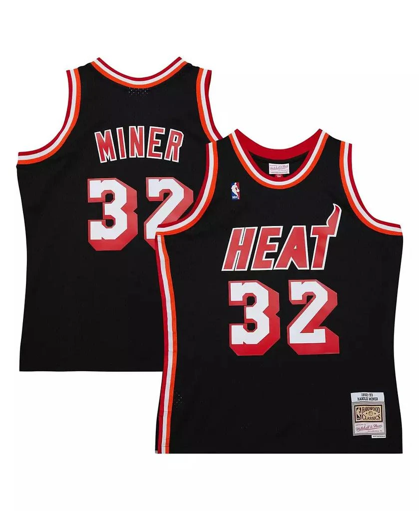 Mitchell & Ness Men's Harold Miner Black Miami Heat 1992/93 Hardwood Classics Swingman Throwback Jersey 1