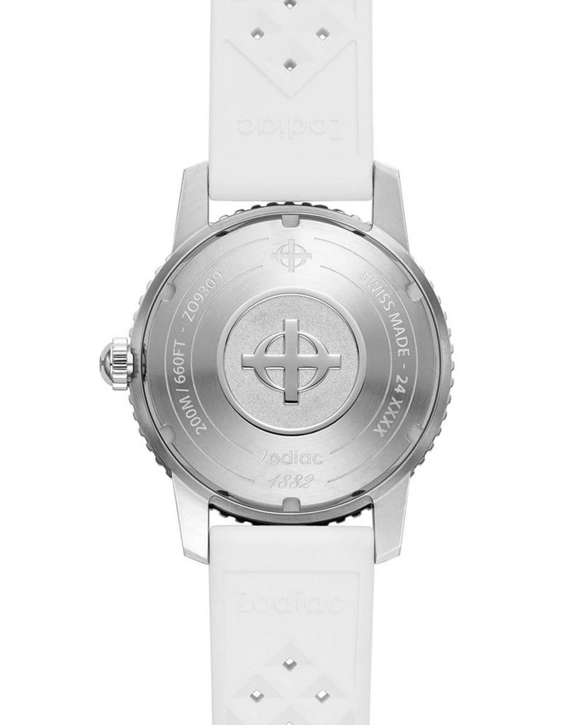 ZODIAC Compression Diver Automatic White Rubber Watch, 40mm 5