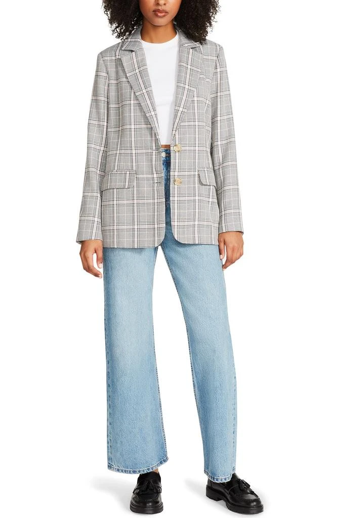 Steve Madden Plaid Oversize Boyfriend Blazer 4