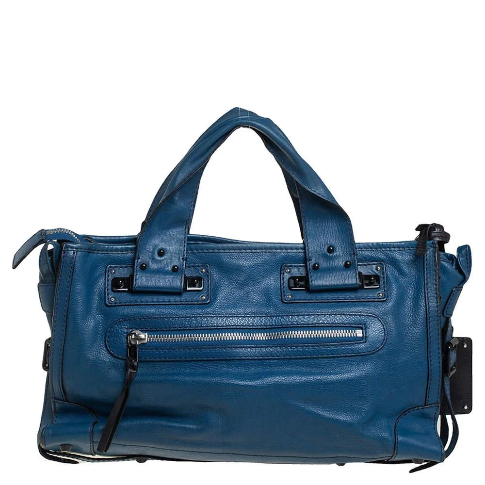 Chloé Chloe Blue Leather Tracy Satchel 4