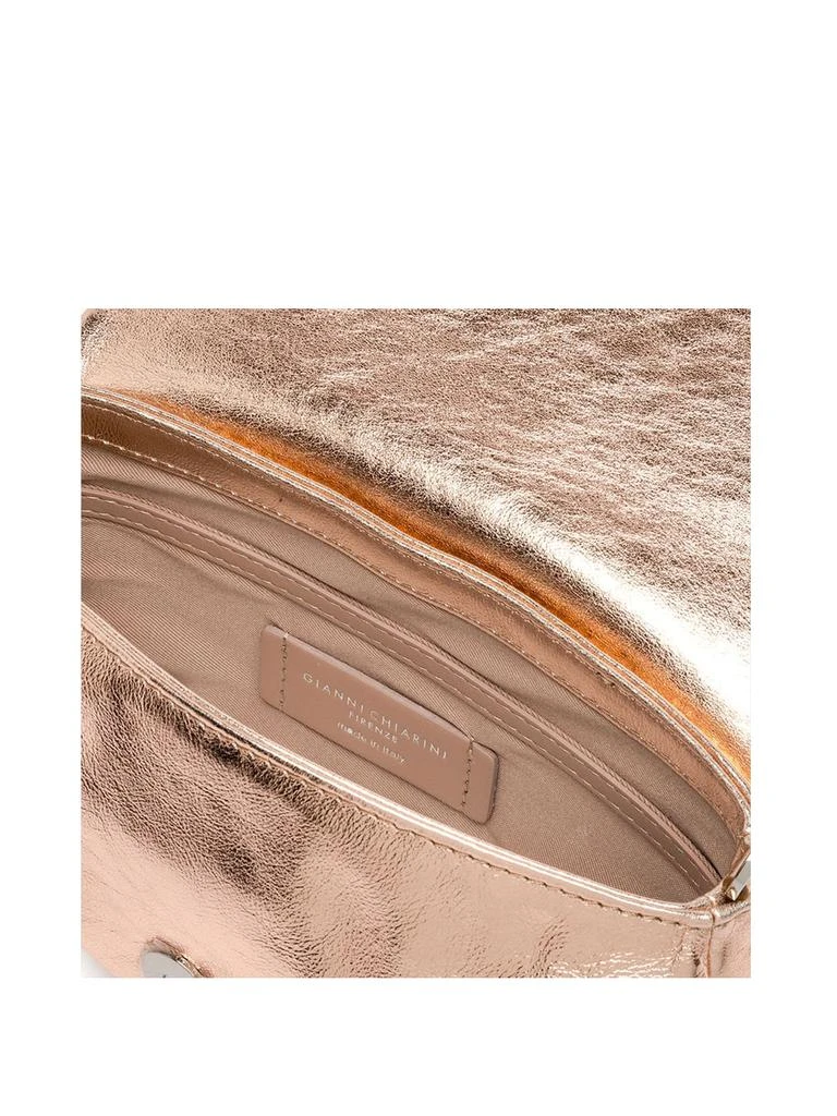 Gianni Chiarini Adele Clutch Bag In Metallic Leather With Shoulder Strap 4