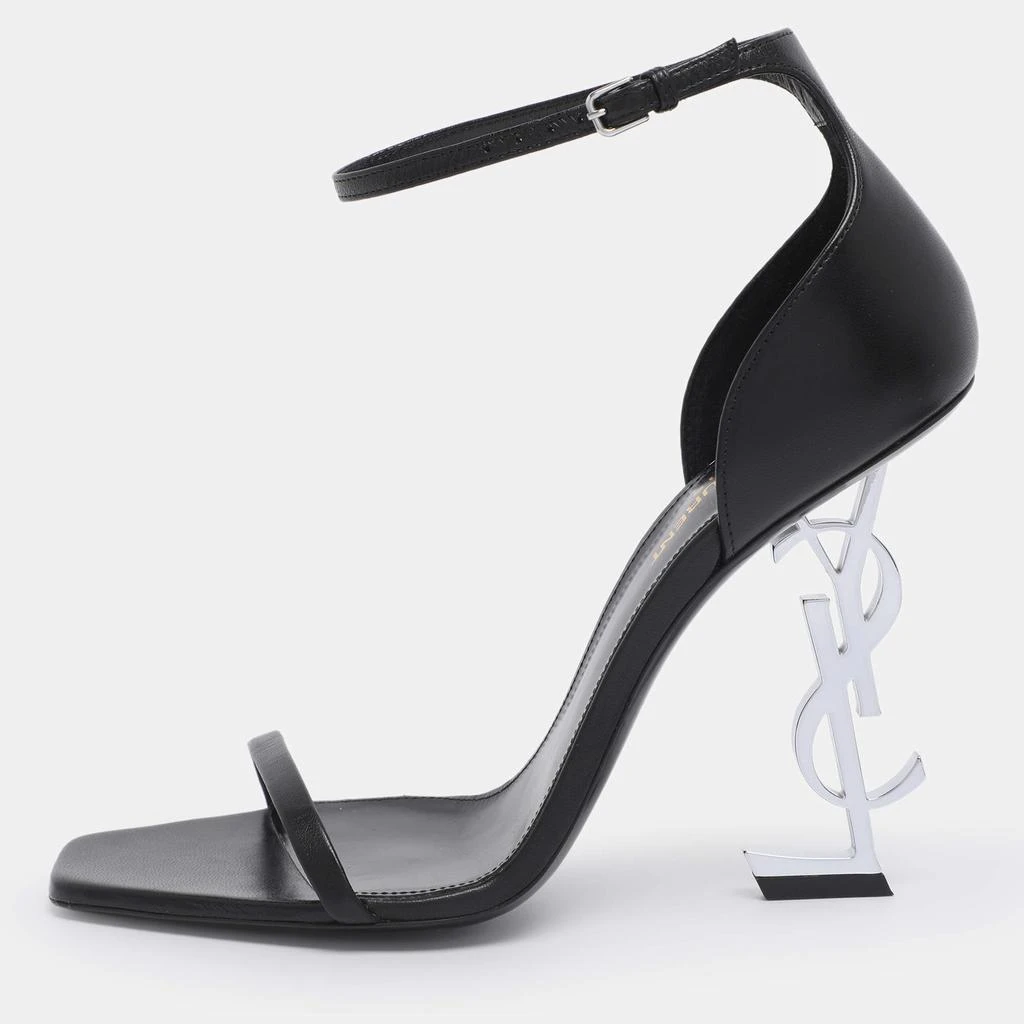 Yves Saint Laurent Saint Laurent Paris Black Leather Opyum Ankle Strap Sandals Size 39.5