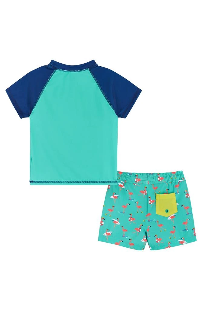 Andy & Evan Flamingo Rashguard T-Shirt & Swim Shorts Set 2