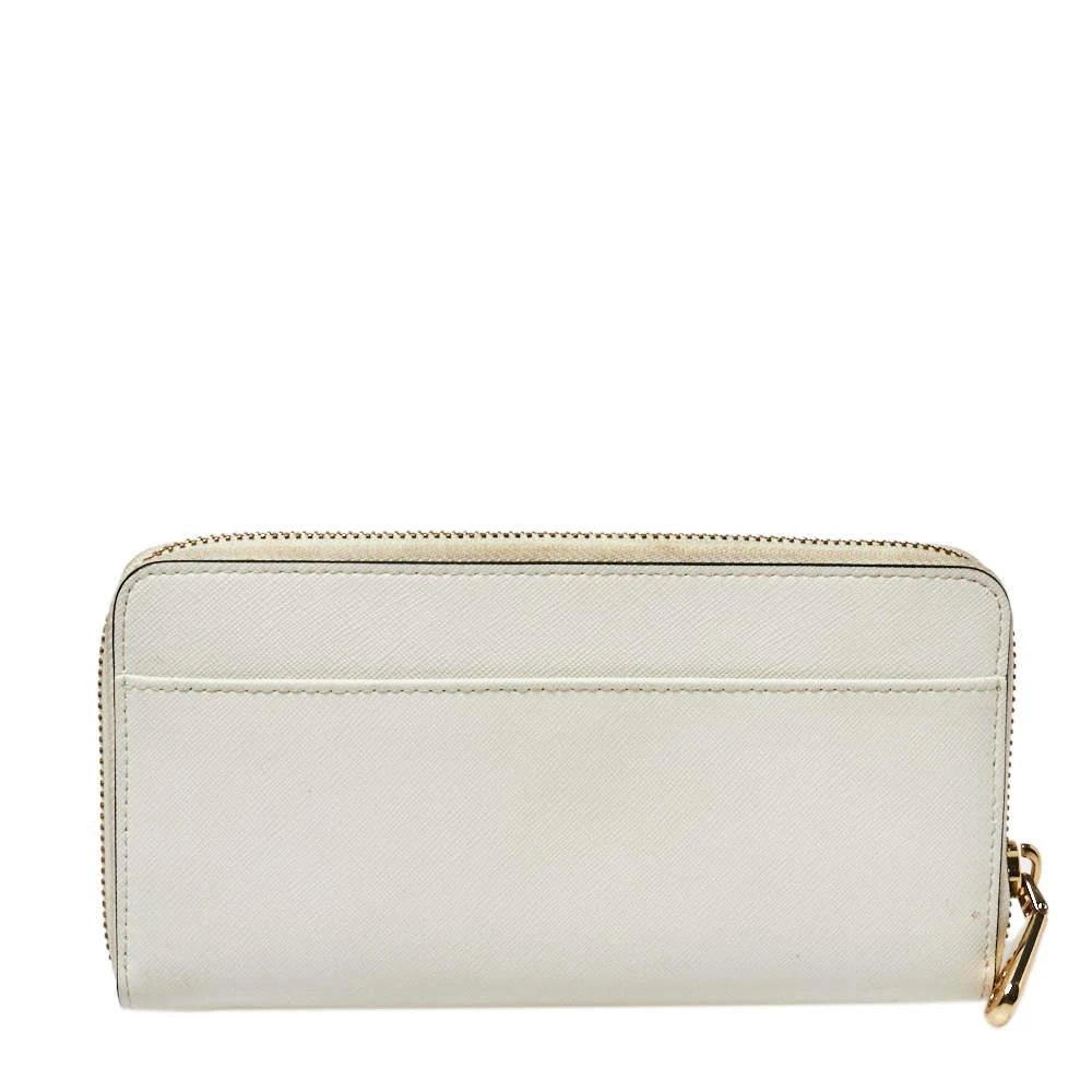 DKNY Dkny White Saffiano Leather Zip Around Continental Wallet 4