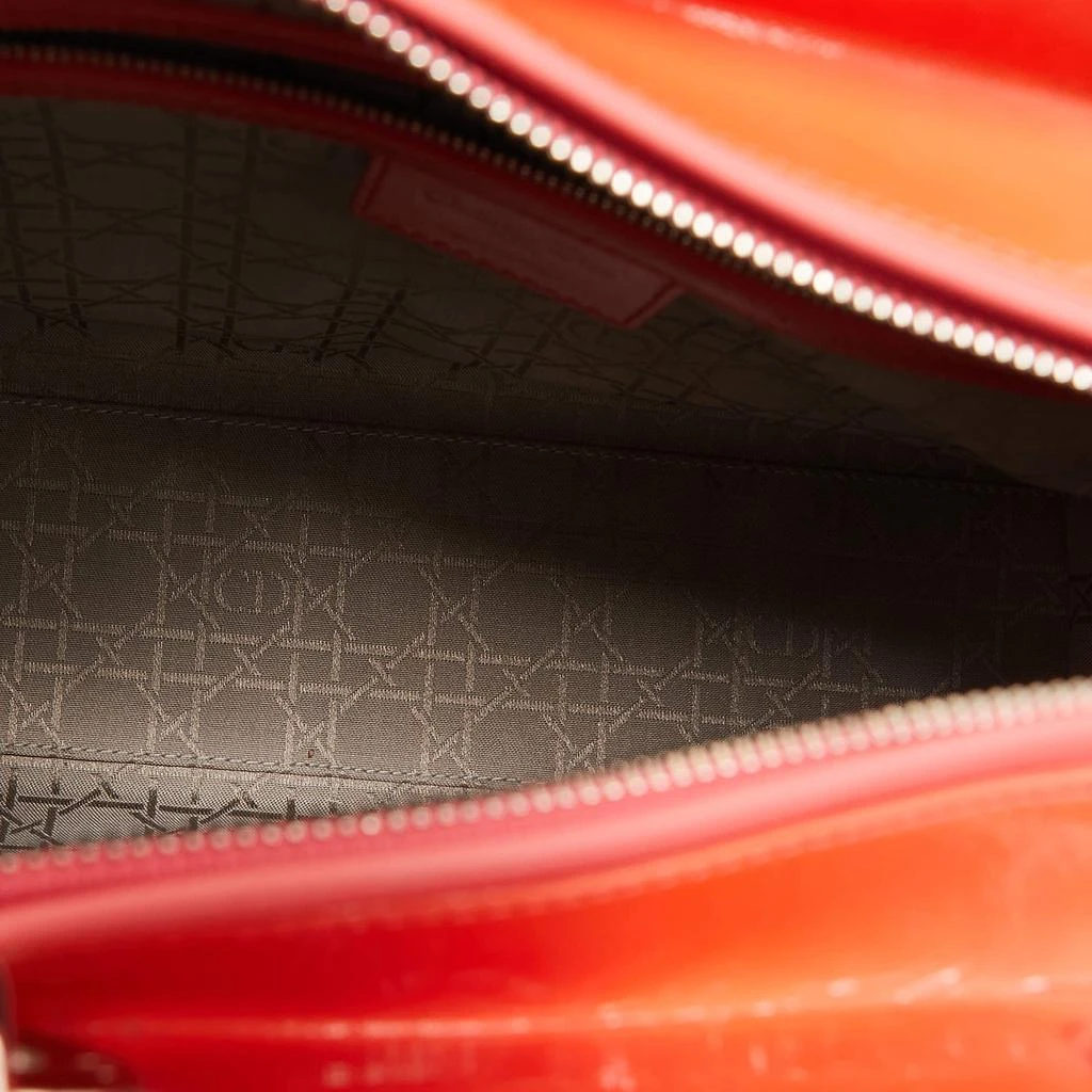 Dior Dior Orange Cannage Patent Leather Large Lady Dior Tote 10