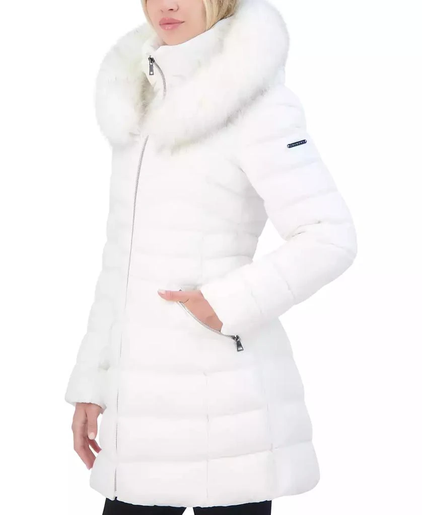 Laundry by Shelli Segal Women's Faux-Fur-Trim Hooded Puffer Coat 3