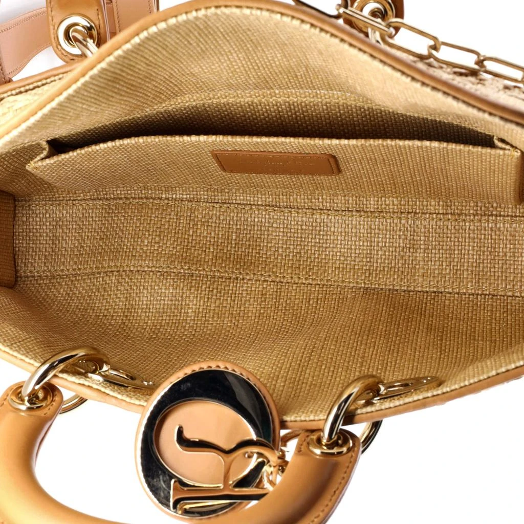 Dior Lady D-Joy Bag Cannage Embroidered Raffia with Leather Medium 5