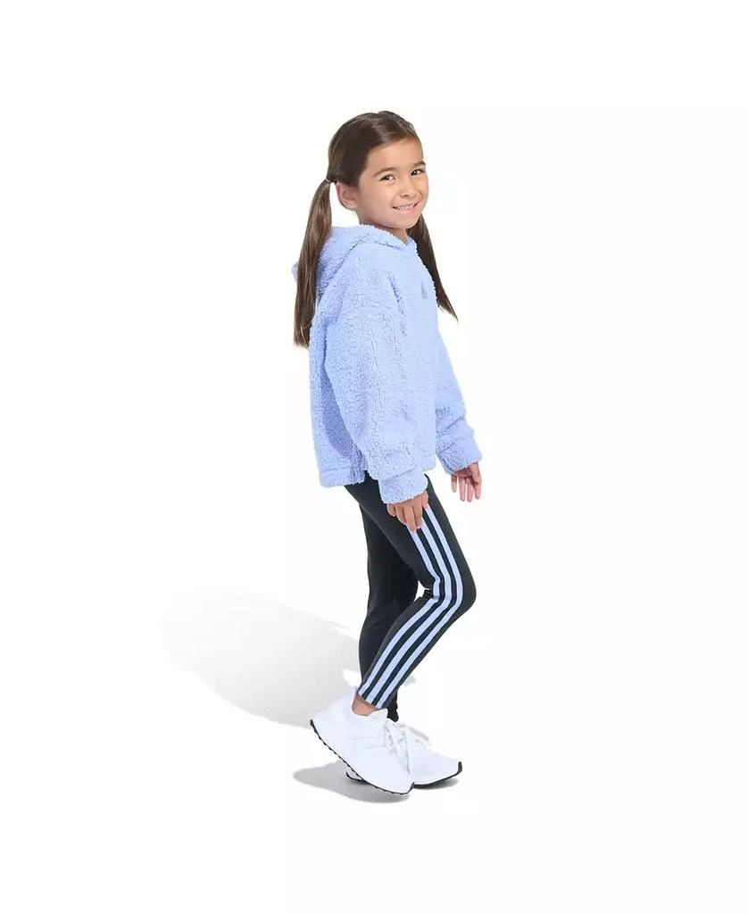 adidas Little & Toddler Girls Long Sleeve Hooded Sherpa Legging, 2-Piece Set 4