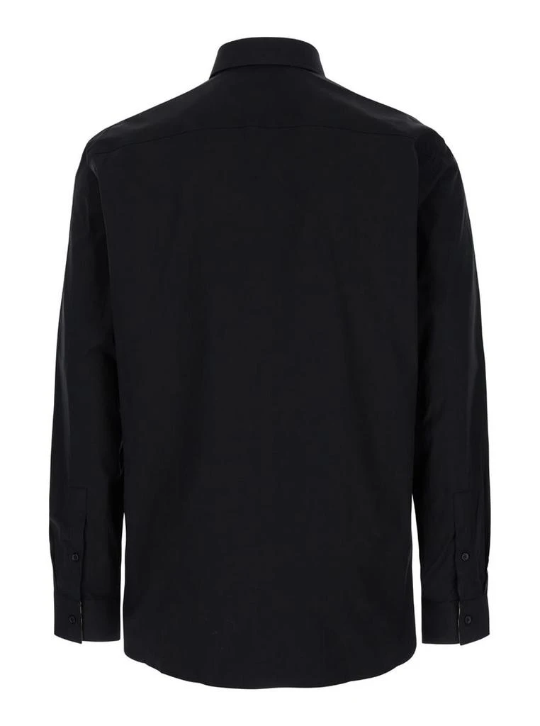 Burberry Black Oversized Shirt With Classic Collar In Stretch Cotton Man 2