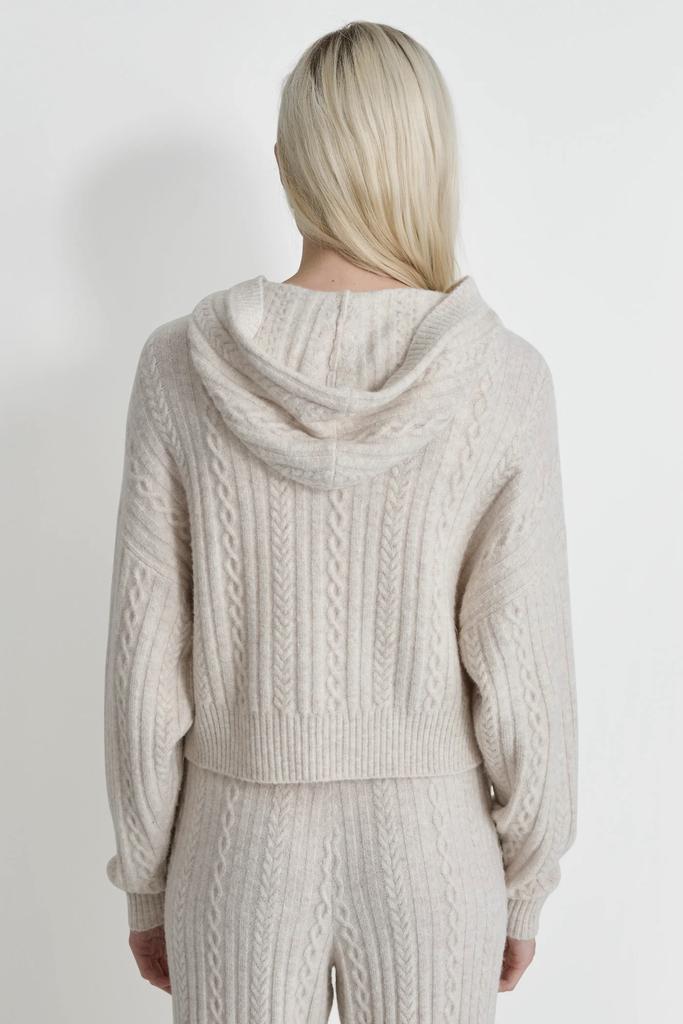 DKNY COZY CABLE SWEATER HOODIE