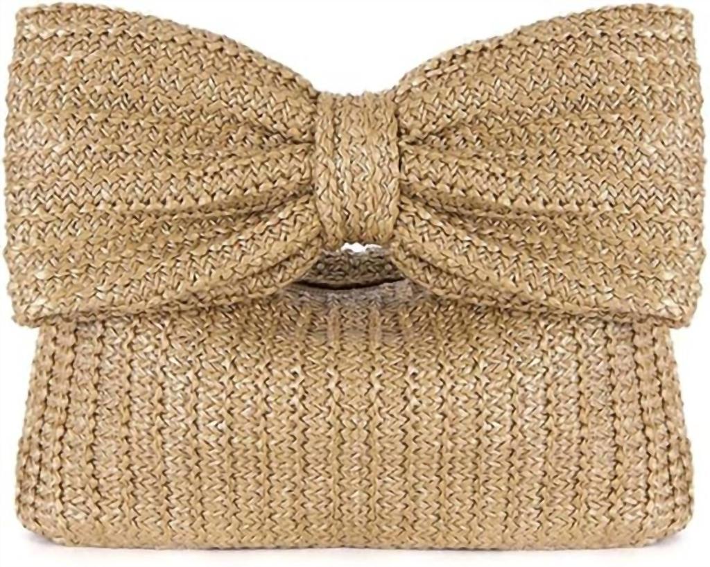Little Trendy Little Trendy - Women's Bow Straw Handbag