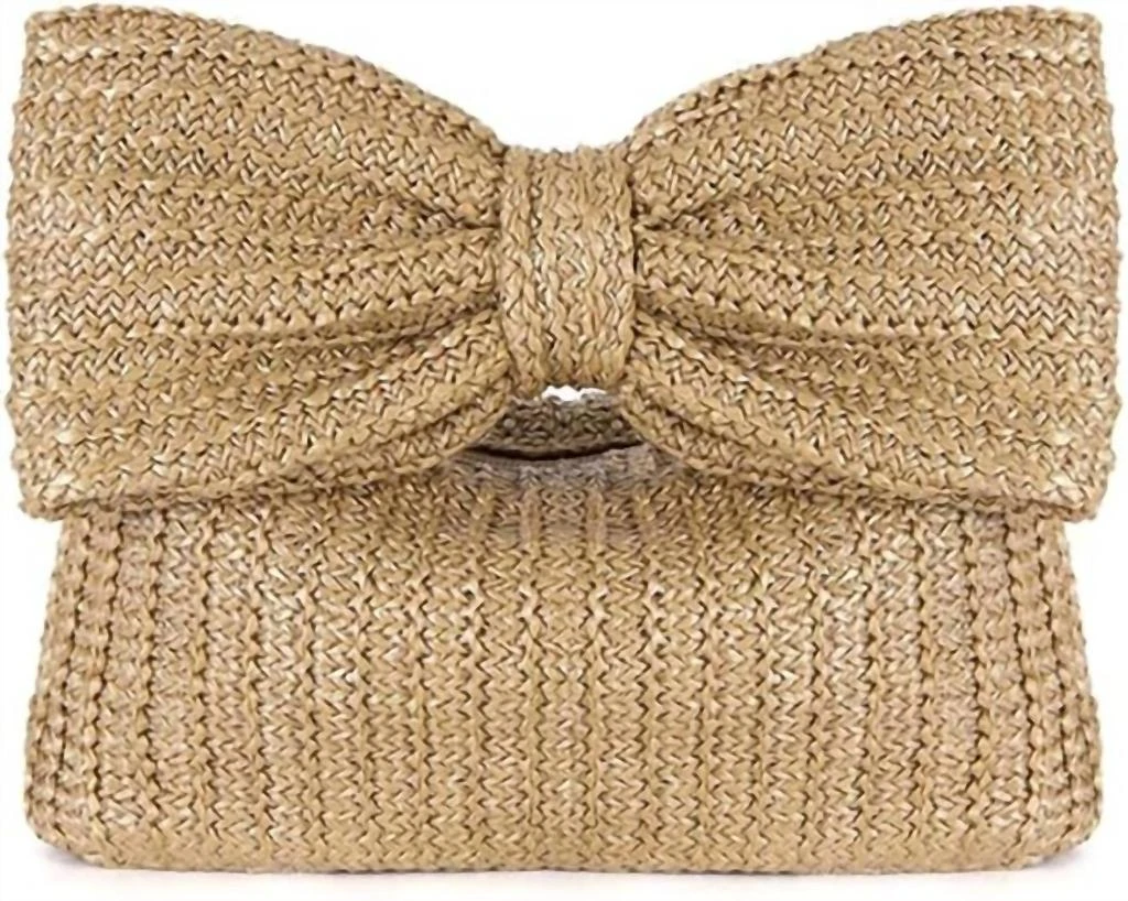 Little Trendy Little Trendy - Women's Bow Straw Handbag 1