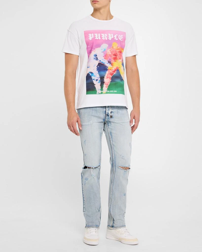 PURPLE Men's Textured Inside-Out Graphic T-Shirt 2