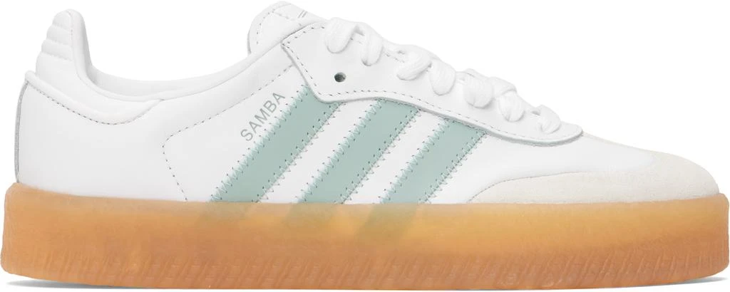 Adidas White & Blue Sambae Sneakers 1