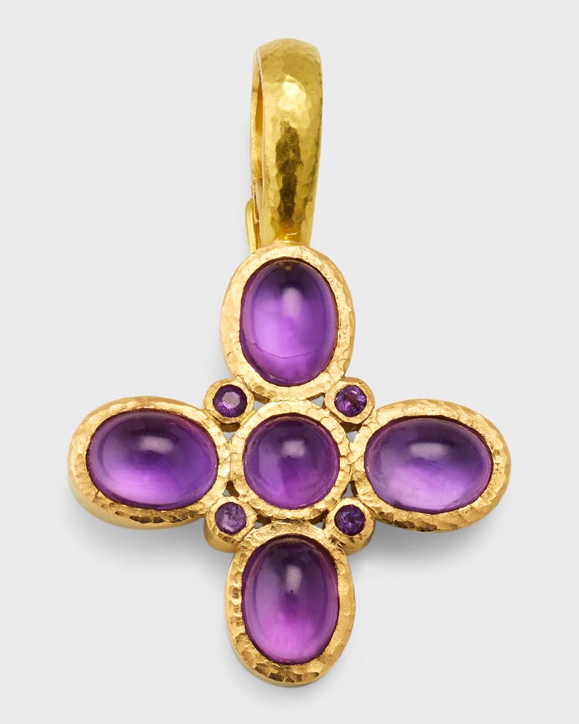 Elizabeth Locke 19K Amethyst Clover Pendant
