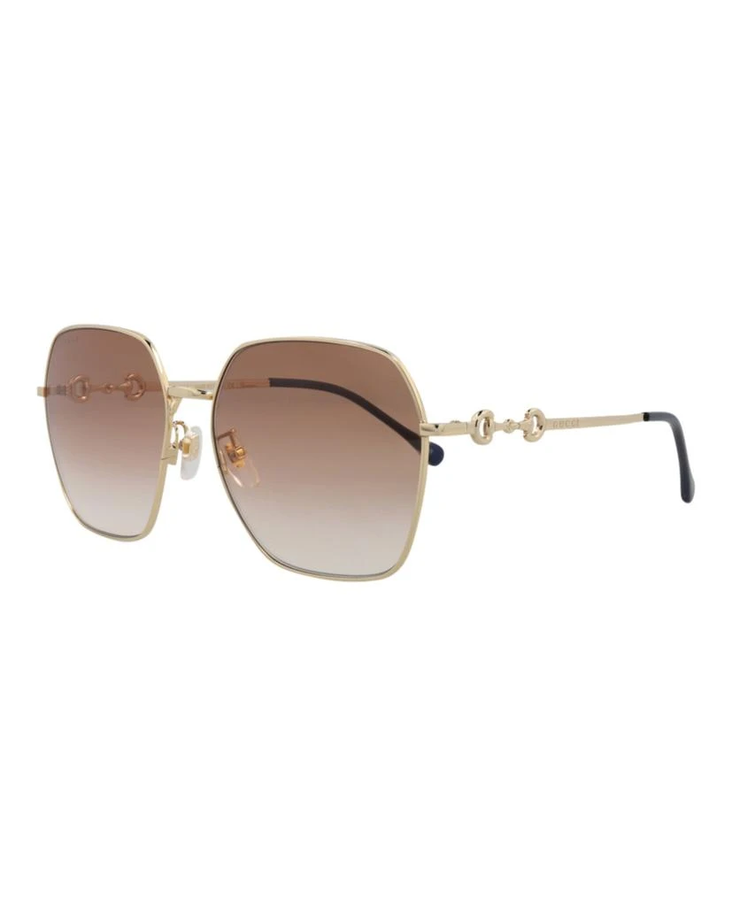 Gucci Square-Frame Metal Sunglasses 2