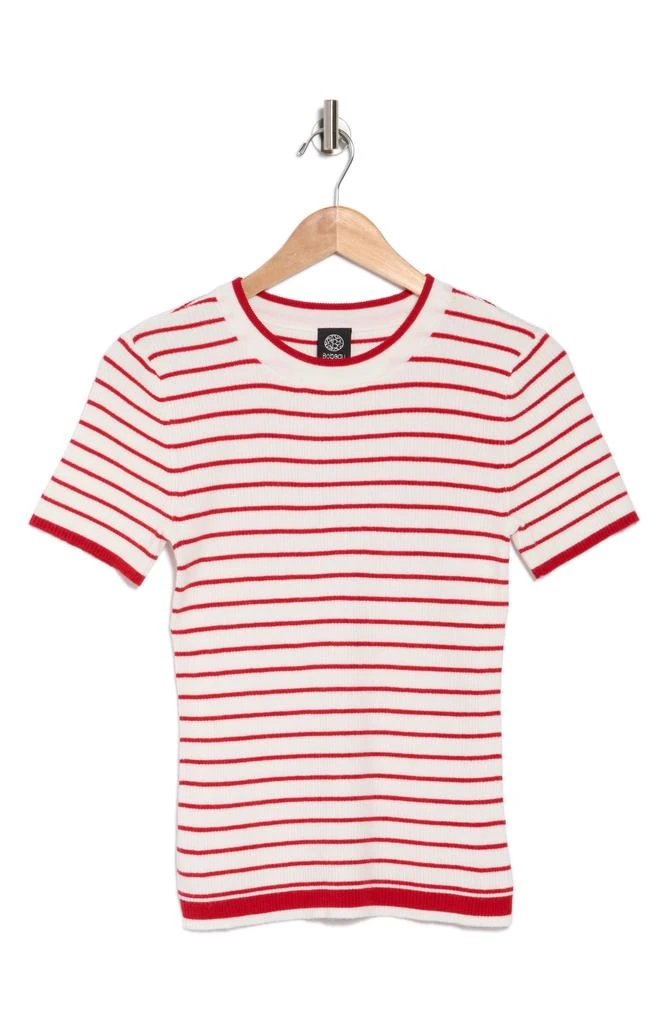 Bobeau Short Sleeve Ribbed Striped Sweater 3