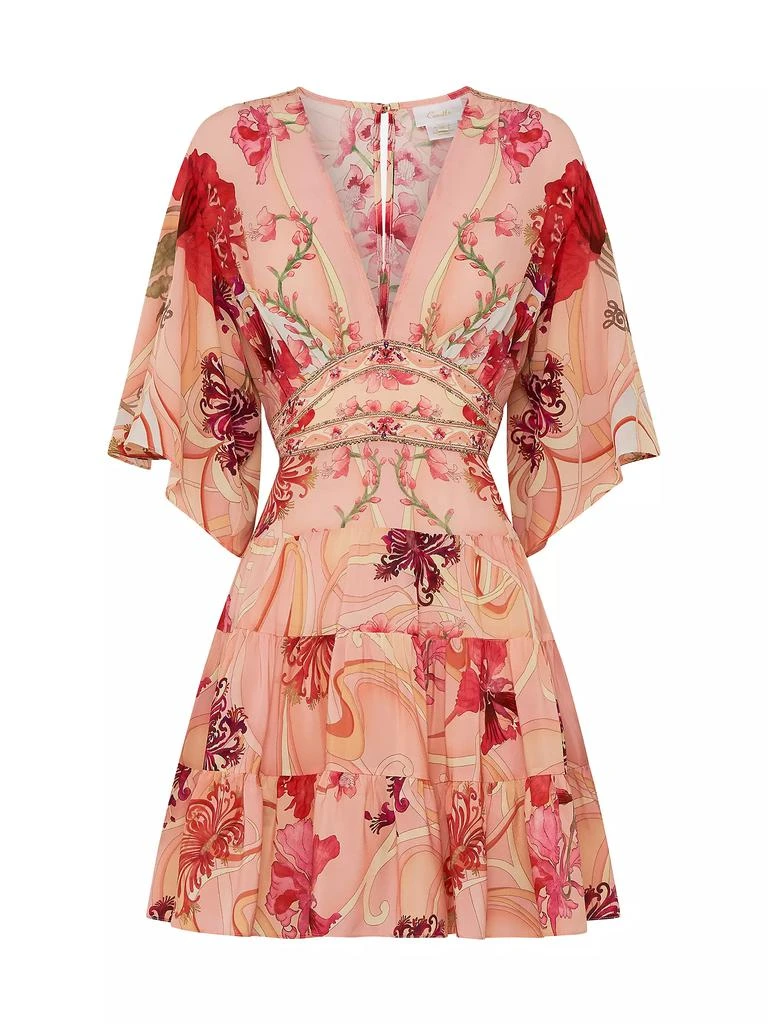 Camilla Floral Silk Tiered Minidress 1