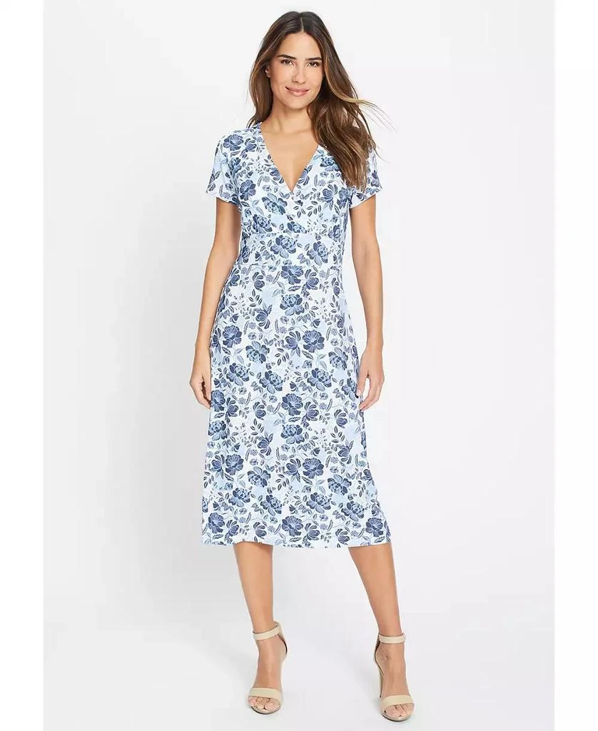 Olsen Women's Prairie Floral Knit Dress - Indigo denim