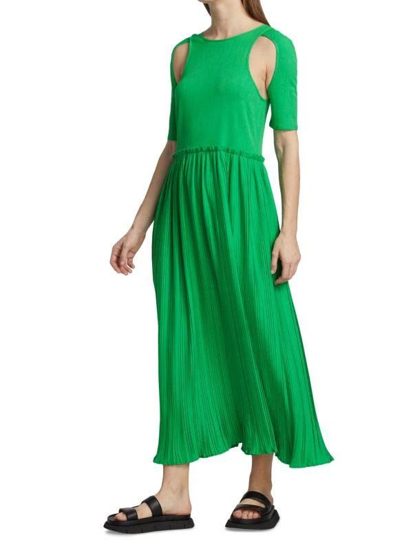 Deveaux New York Adina Pleated Shoulder Cut Out Midi-Dress 7