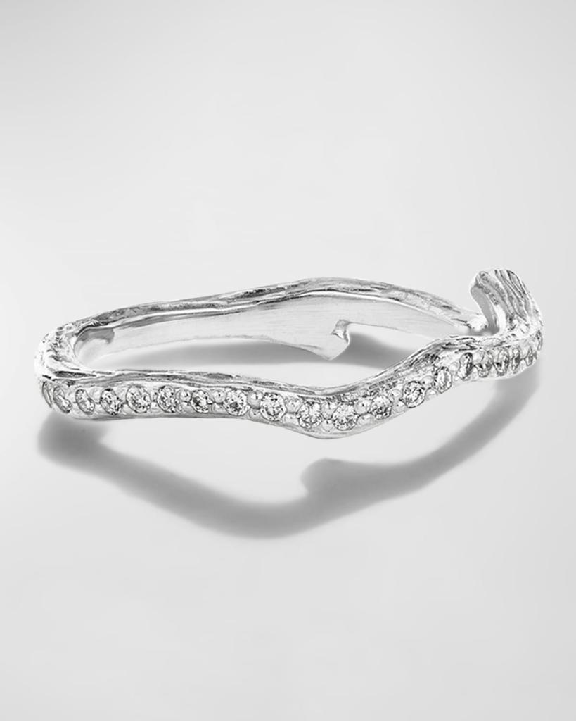 Mimi So 18K White Gold Wonderland Twig Pave Diamond Eternity Ring