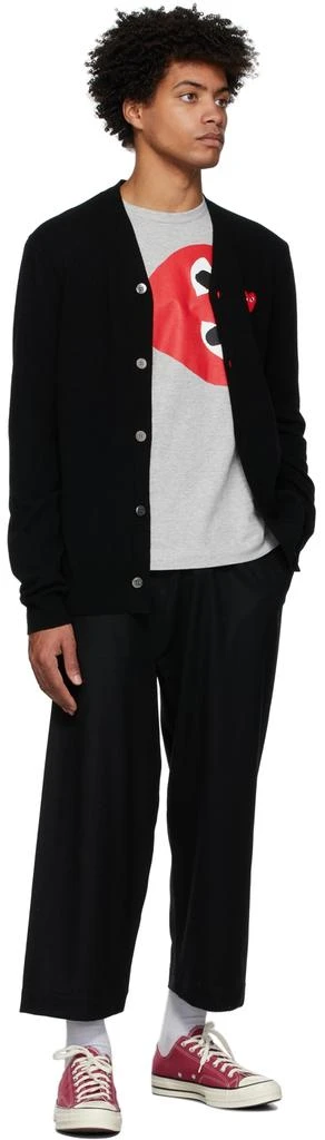 Comme des Garcons Black Wool Heart Patch Cardigan 4