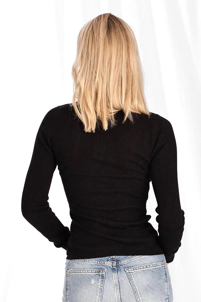 Minnie Rose Minnie Rose - Fine Silk/Cashmere Henley Long Sleeve Top 3
