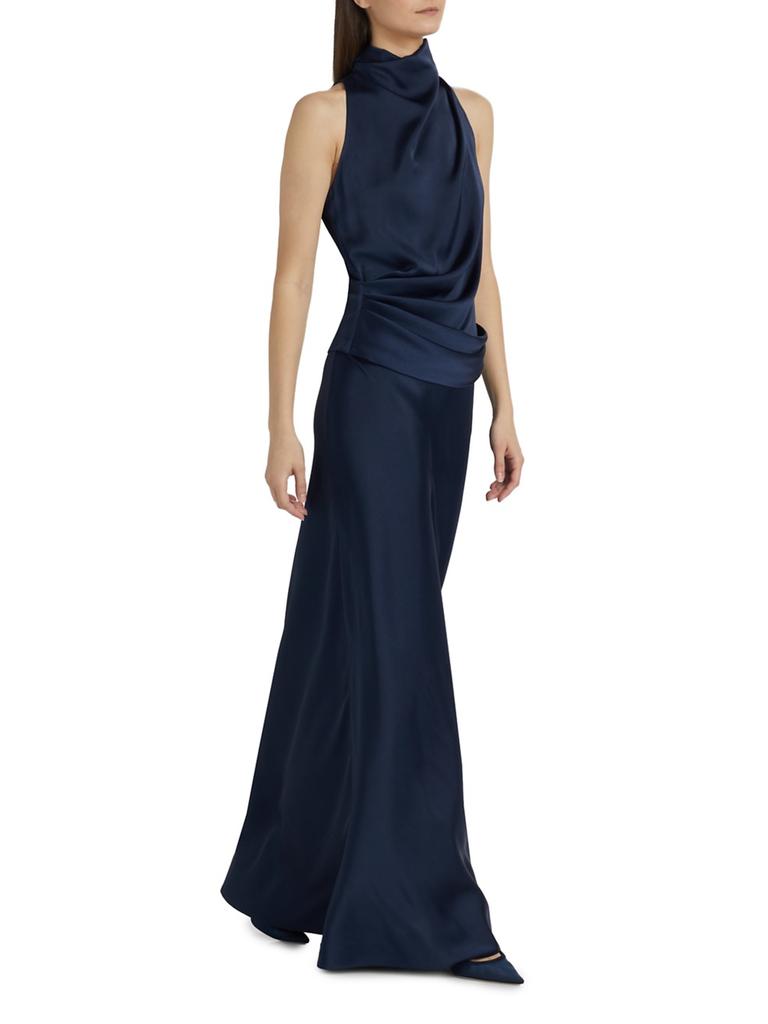 PRABAL GURUNG Draped Satin Sleeveless Top