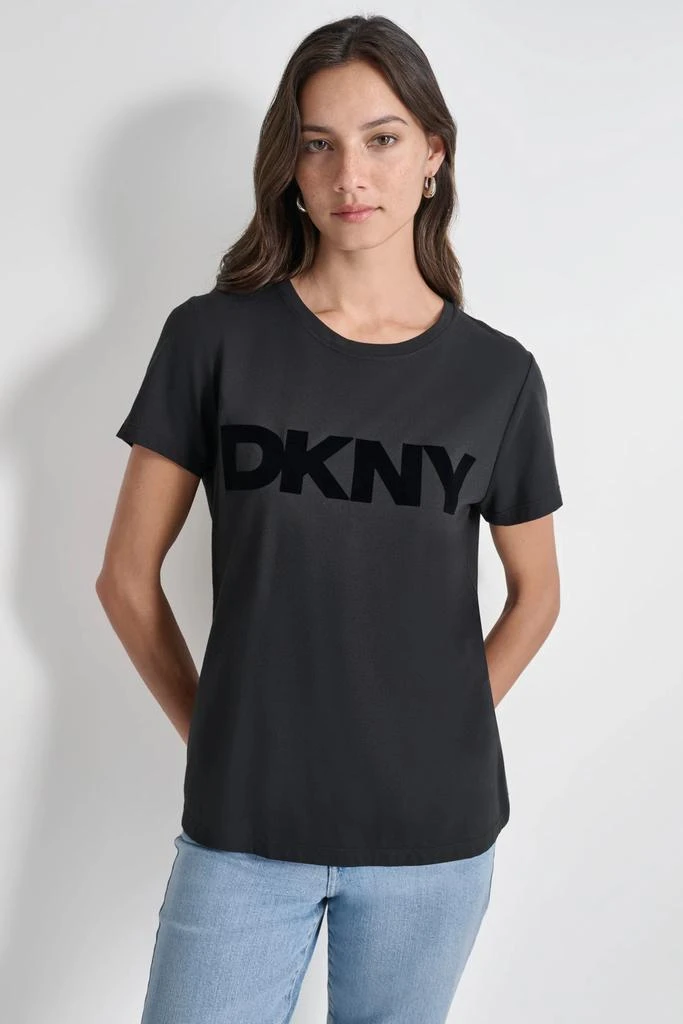 DKNY FLOCKED LOGO TEE 1