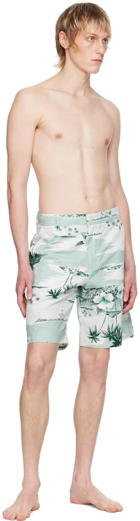 Maison Kitsune Green Board Swim Shorts 4