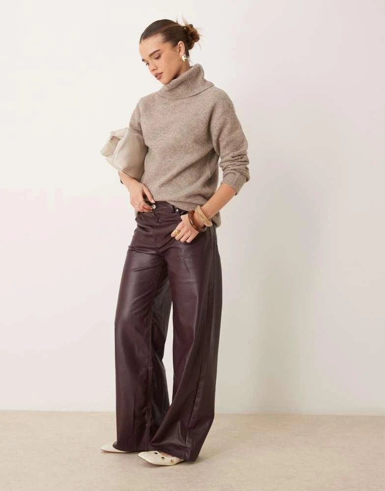 New Look New Look roll neck jumper in mink 2