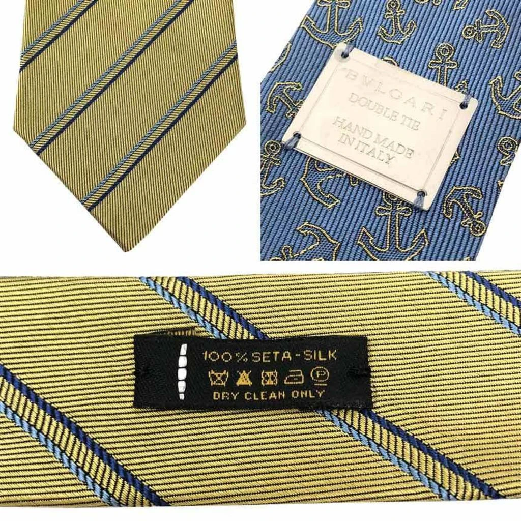 BVLGARI blue Silk Cravat (Pre-Owned) 3