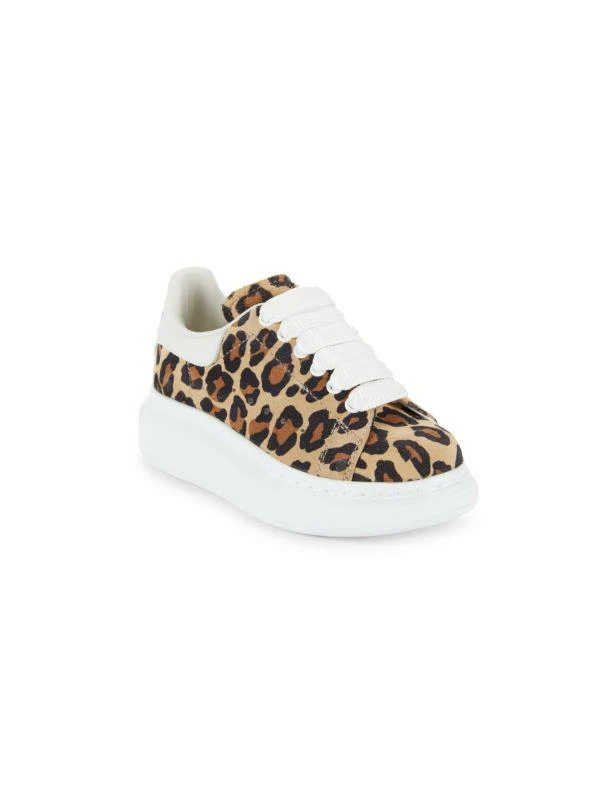 Alexander McQueen Kid's Leopard Print Leather Sneakers 1