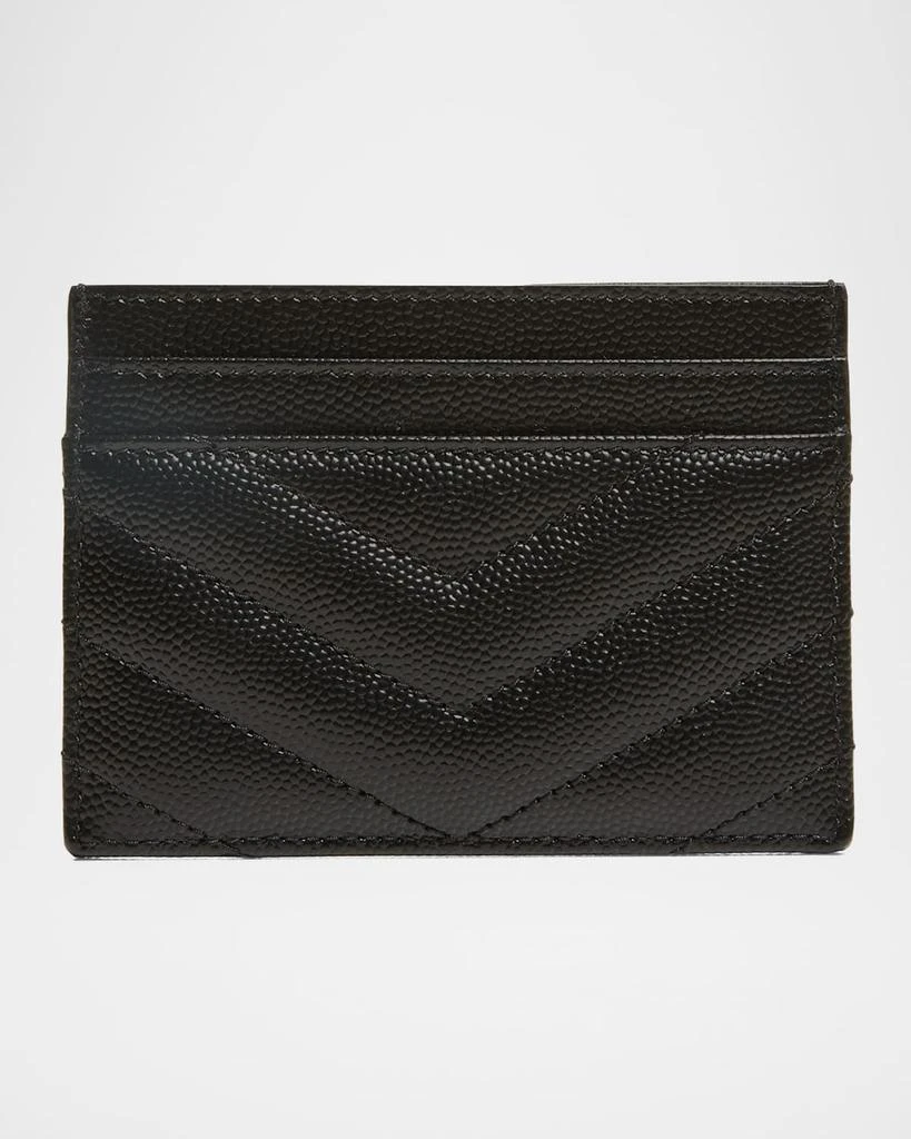 Yves Saint Laurent Cassandre YSL Monogram Card Case in Grained Leather 3