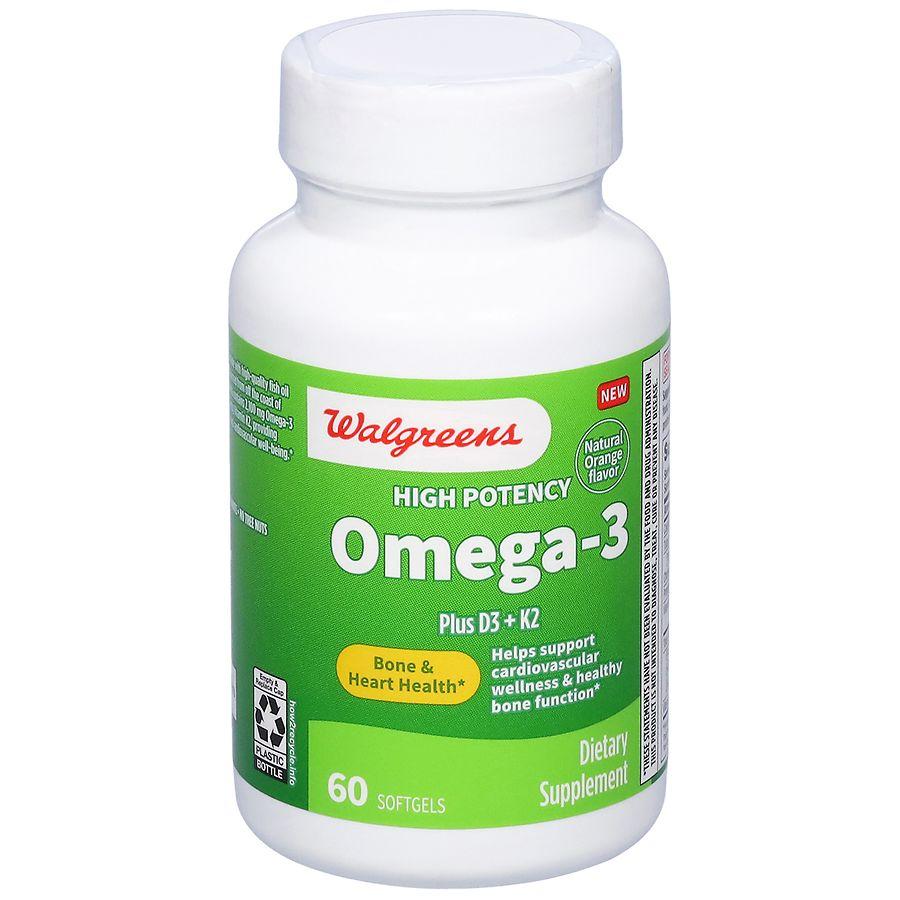 Walgreens Omega-3 Plus D3 + K2 Softgels