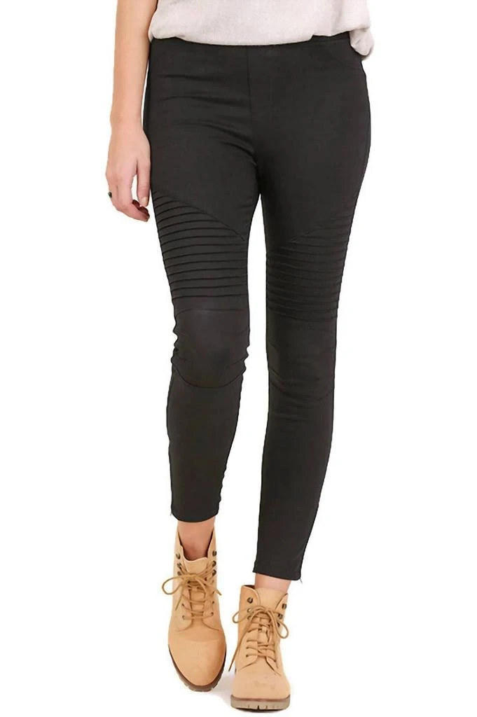 umgee Washed Moto Jegging In Black