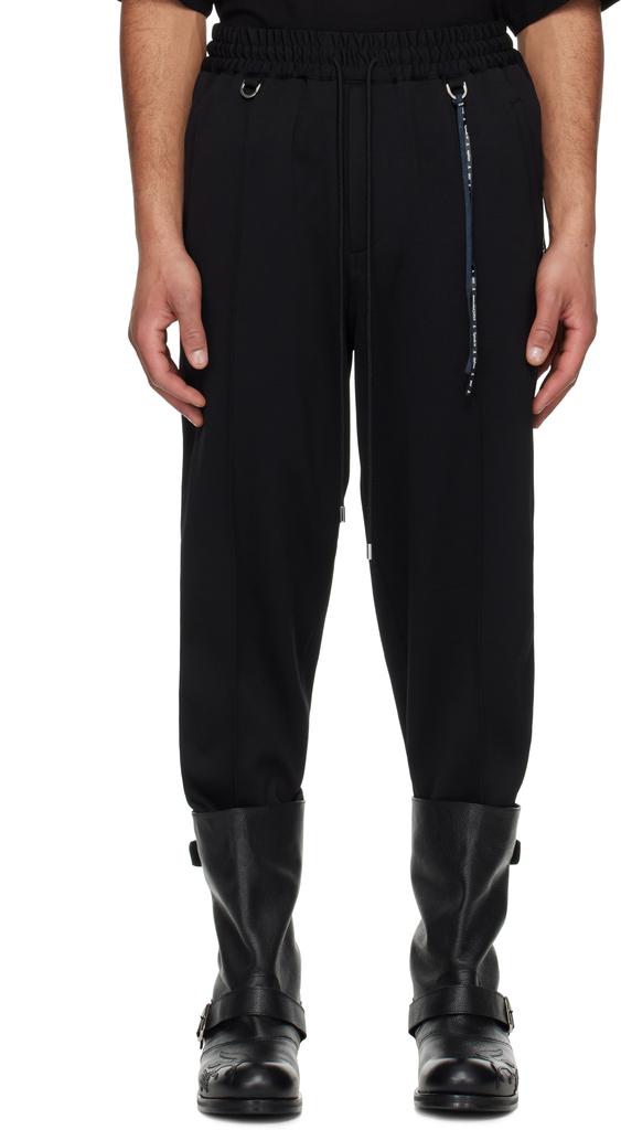 mastermind JAPAN Black Regular Fit Skull Tape Jersey Tapered Sweatpants