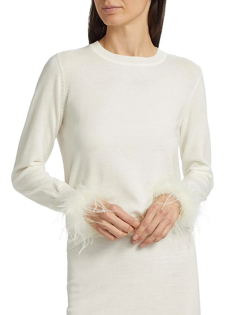 If Only Studio Tina Feather-Trim Wool Sweater 3