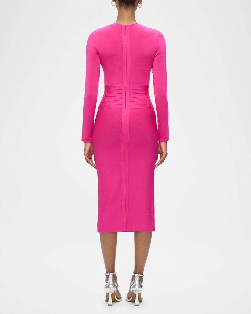 chinese dress ladies Mila Long Sleeve Rhinestone Bandage Midi Dress – Mara Blak main image 0