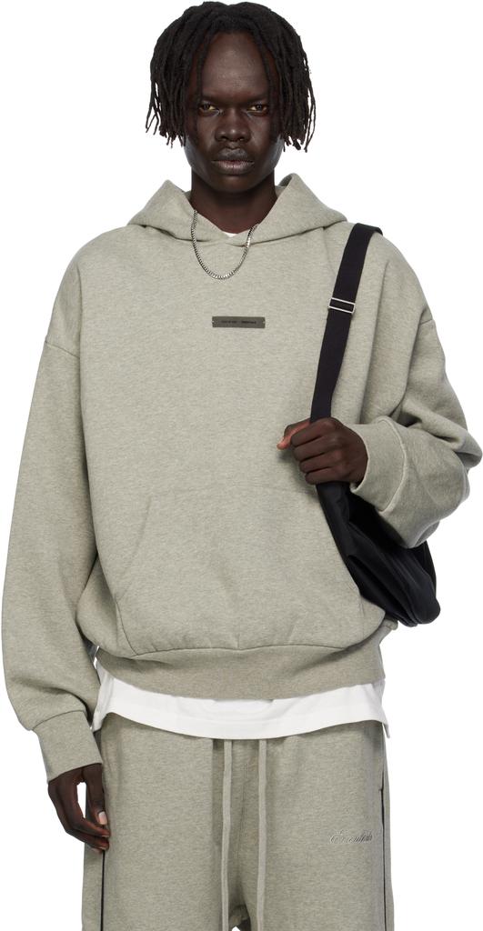 Essentials Gray Classic Fit Fleece Hoodie