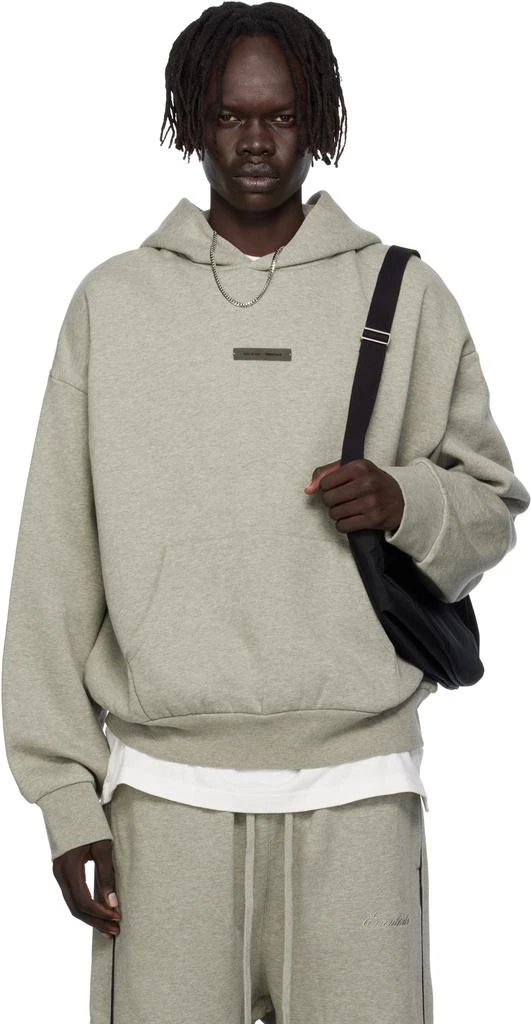 Essentials Gray Classic Fit Fleece Hoodie 1