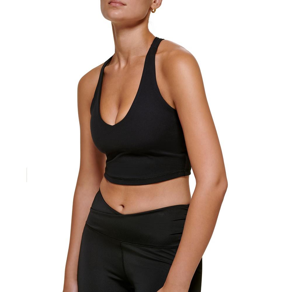 DKNY Women's Balance Compression Racerback Crop Bra Top