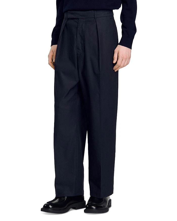 Sandro Gerard Wool Wide Leg Pleated Pants 1
