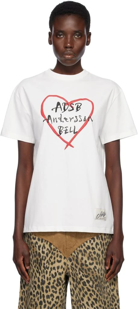 ANDERSSON BELL White Heart Kelly Logo T-shirt 1