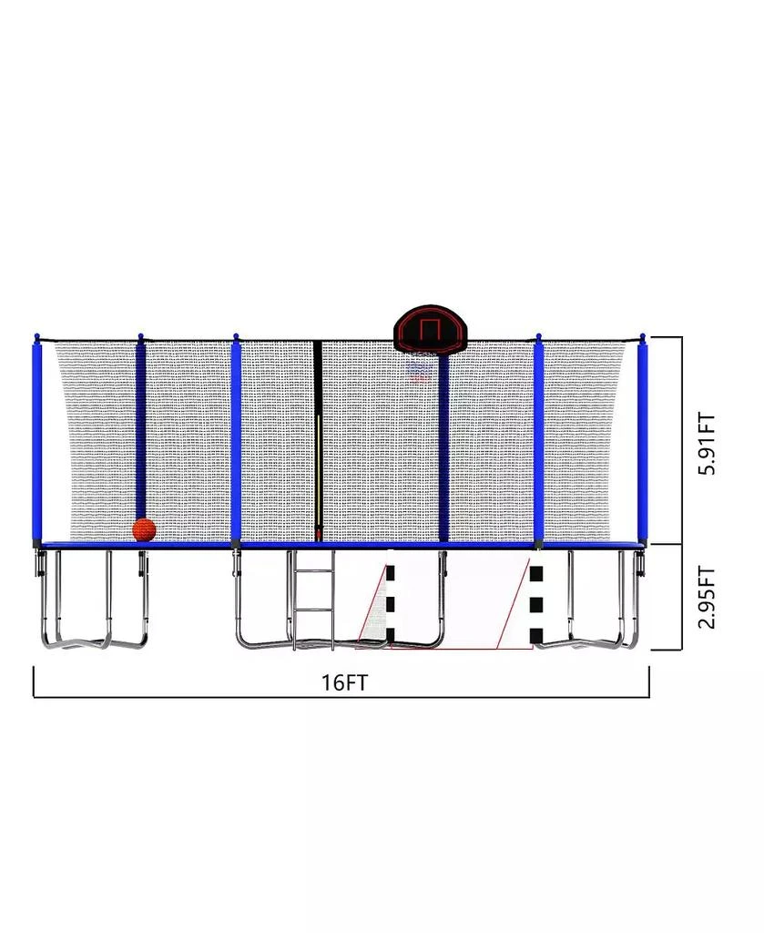 Streamdale Furniture Streamdale 16FT Trampoline w/ Basketball, Ladder, Enclosure 
Soccer Goal 3