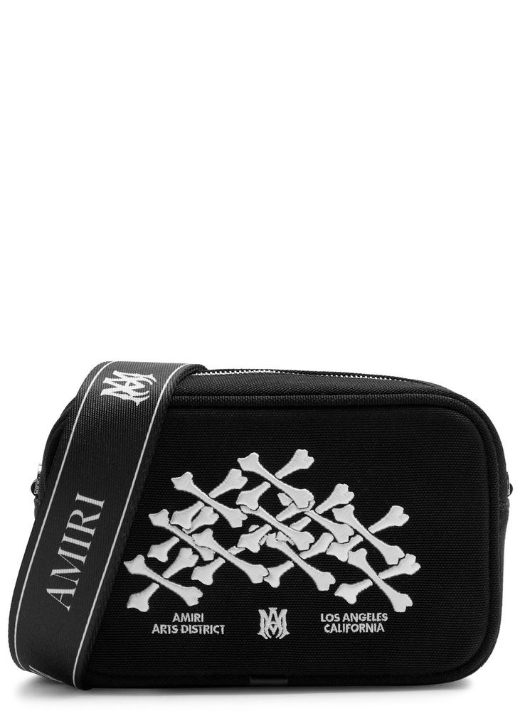 AMIRI Black Bandana Embroidered Camera Case Bag - Crossbody